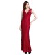 Vestido largo rojo de encaje 3015