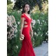 Vestido largo rojo 3025